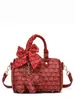 2025 Nuevo Bolso Boston Estampado de Nicho Retro Bolso de Mano para Mujer Bolso de Hombro Cruzado de Gran Capacidad para Viaje