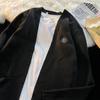 Abrigo Suéter Retro Estilo Japonés para Hombre Primavera Cárdigan Holgado Suéter Bordado Combinable Marca de Moda Suéter Duffy