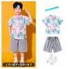 Actuación de Equipo de Porristas Infantil Estudiantes de Primaria Camisetas Tie-dye Estilo Hong Kong Ropa de Clase para Actuación Concurso de Recitación Escolar traje