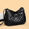 Bolso de mujer a cuadros único, de moda, color liso, gran capacidad, ligero, estilo clásico, para llevar al hombro y cruzado