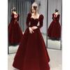 Vestido Negro de Noche 2026 Otoño/Invierno Nuevo Estilo Vestido Largo para Candidatos a Examen de Arte y Anfitriones, Adecuado para Uso Diario