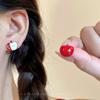 Paraíso de Manzana Verde ~ Lindos Aretes de Manzana Glaseada Diseño Nicho para Mujer Aretes Dulces Aretes de Moda