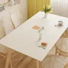 Protetor de mesa com textura de couro sintético à prova d'água e de óleo, sem necessidade de lavar, protetor de toalha de mesa de PVC fresco e simples para uso doméstico