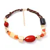 Collar de mujer vintage de estilo bohemio transfronterizo con colgante geométrico irregular de resina tejido a mano de nicho