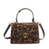 Bolso de Moda Estampado de Leopardo para Llevar en la Mano para Mujer Nuevo 2024 Otoño e Invierno Bolso Cuadrado Pequeño Retro Bolso Cruzado Versátil de Nicho para Mujer