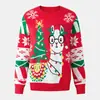 Amazon Nuevos Conjuntos Navideños Familiares Europeos y Americanos Suéteres para Adultos y Niños con Diseño de Tejido Jacquard de Alpaca
