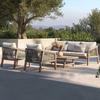 Juego de Sofá de Exterior Nórdico con Tejido de Ratán y Madera Maciza de Teca, Incluye una Mesa y Ocho Sillas para Patio Exterior o Jardín