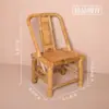 Respaldo de silla de bambú silla uso silla de bambú antigua silla de ratán tejida a mano taburete de bambú para balcón modelo antiguo silla de bambú retro