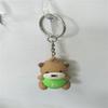 Llavero creativo de dibujos animados de oso de fresa, muñeco pequeño, joyería de silicona, llavero colgante para bolso de coche, llavero