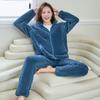 Pijamas para Mujer Invierno Terciopelo Coral Terciopelo Grueso Otoño e Invierno 2024 Nuevo Franela Se Puede Usar Fuera Ropa para el Hogar en Invierno