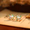 Brincos de Flor de Pérola de Água Doce Naturais para Mulheres, Design de Luxo Leve com Zircônia Microincrustada, Brincos de Alta Qualidade, Acessórios de Orelha Modernos e Versáteis