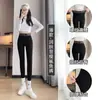 Pantalones de Piel de Tiburón de Nueve Puntos Ropa Exterior para Mujer Ajustados de Alta Elasticidad Control de Abdomen Levantamiento de Glúteos Pantalones de Yoga Adelgazantes Protección contra el Frío Cálidos de Otoño Pantalones de Felpa