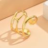 Anillo Abierto Irregular Hueco Estilo Oscuro Europeo y Americano Metal Acero Inoxidable de Alta Gama Ajustable para Mujer