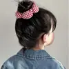 Anillo para el pelo de flor a cuadros para niños, dulce flor tridimensional para la cabeza, cuerdas para el pelo, adornos avanzados para el pelo de niña pequeña