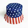 2026 Sombrero de Pescador de Estilo Unisex Europeo y Americano Transfronterizo para el Día de la Independencia Americana Sombrero de Cubeta de Copa Plana para Exteriores Sombrero de Sol