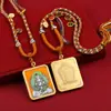 Xizang Thangka Bruto Semi-Pintado à Mão Dourado Oito Santos Padroeiros Animal do Zodíaco Buda Thangka Colar Concha de Aço Titânio