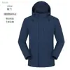 Jaqueta Softshell Totalmente Emborrachada para Uso Externo, Feita Sob Medida em Estoque, Jaqueta com Capuz à Prova de Vento Estilo Primavera Masculina e Feminina, Roupa de Trabalho para Montanhismo com Impressão de Logo