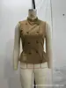 Comercio Exterior Transfronterizo Ropa de Mujer Otoño Nuevo Estilo Moda Estilo Europeo y Americano Camiseta sin Mangas Botones Delanteros Dobladillo con Volantes 7709333