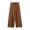 Pantalones de Punto de Pierna Ancha para Mujer 100% Cachemira Pura Otoño e Invierno Nuevo Estilo Caídos de Cintura Alta Sueltos Estilizadores Aspecto Pantalones Casuales