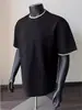 Camiseta de Algodón Puro Bordada con Encaje de Manga Corta Verano Holgada de Tres Cuartos Nueva 2024 Tendencia Celebridad de Internet Ins Top Sencillo