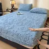 Lençol de Cama de Lã de Leite Ajustável Peça Única Inverno Engrossado Quente Dormitório Quarto Uso Doméstico Macio Confortável Protetor de Lençol Ajustável