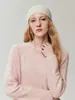 Suéter de cachemira nuevo, de corte relajado, cuello redondo y manga raglán para mujer, un suéter de lana versátil perfecto para usar en capas en otoño e invierno.