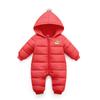 Ins Estilo Quente Exclusivo Transfronteiriço Moda Outono e Inverno Novo Macacão Rompers Quente Cor Pura com Capuz de Bola de Pelo