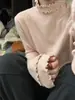 Suéter de duas camadas estilo Chanel para mulheres, outono e inverno, slim fit, macio e aconchegante, gola alta discreta, top básico