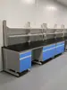 Estante de Almacenamiento de Escritorio de Laboratorio Marco de Banco Experimental Acero-Madera de Laboratorio Soporte de Mesa de Trabajo Banco de Trabajo Estante para Reactivos