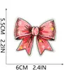 Parches Bordados de Moños Coloridos Parches Decorativos para Ropa de Muñecos de Dibujos Animados Parches Bordados por Computadora de Cuadros con Moño para Planchar