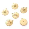 Colgante ovalado ojo de sol rosa con baño de oro de 14 quilates que conserva el color, accesorios para pendientes hechos a mano DIY, adorno para collar
