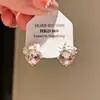 Pendientes Vintage de Plata con Zirconia Incrustada en Forma de Corazón y Flor, Presentando un Diseño de Gota de Agua, Ofreciendo una Sensación de Lujo Ligero y Gama Alta, Exquisitos Accesorios para el Oído