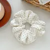 Scrunchie Elegante Versátil de Bolinhas com Laço High-End para Rabo de Cavalo Baixo