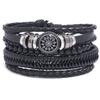 Pulsera tejida de cuero retro simple combinación DIY 4 piezas joyería para hombre accesorios transfronterizos fabricantes venta al por mayor