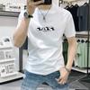 Camiseta de Manga Curta Masculina Explosiva 2025 Nova Verão Casual Versátil Estampada Manga Curta Alta Qualidade Camiseta Masculina Gola Careca