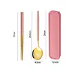 Wang Hong Portugal Vajilla Acero Inoxidable Portátil Juego Cuchara Tenedor Palillos Juego de Tres Piezas Regalo para Estudiantes Logo Personalizado