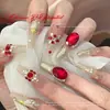 Rinestones de Arte para Uñas con Base Puntiaguda Populares de Moda Cristales Rojo Chino Cuadrados Gruesos Irregulares en Forma de Corazón Rinestones de Mariposa Accesorios de Arte para Uñas de Lujo Ligero