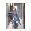 Pantalones vaqueros de pierna ancha con estampado retro estilo americano, altos y acampanados, de verano para mujer, de cintura alta, sueltos y rectos.
