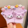 Guantes de Oso de Fresa para Niños Guantes Cálidos de Otoño e Invierno Espesados con Felpa Dibujos Animados Lindos Guantes de Dedos Completos Procesamiento y Personalización