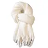 Cachecol Feminino Inverno 2026 Estilo Coreano Cor Sólida Mohair com Franjas Xale Estendido Quente Estilo College Versátil Cachecol de Pescoço Grosso