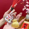Llavero de Oro Puro 999, Bolsa de la Suerte Dorada, Colgante para Teléfono Móvil, Buena Suerte y Riqueza, Decoración para Bolsa, Pequeño Regalo de Año Nuevo