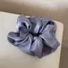 Scrunchie de Satín Grande de Color Sólido Simple de Alta Calidad Elástico Versátil para Moño Accesorio para el Cabello