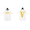 2024 VLONE Camiseta de Manga Corta Serie V Grande Estampado de Estrella V Camiseta de Manga Corta para Parejas Hombres y Mujeres Tendencia High Street Personalizada