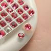 Novo estilo tipsy rosa vermelha com fundo pontiagudo especial em forma de diamante acessórios para unhas super brilhantes transparentes acessórios para unhas não desbotantes diamante atacado