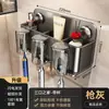 Estante de almacenamiento para cepillo de dientes con ventosa para baño, organizador para lavabo montado en la pared sin taladro para cepillo de dientes eléctrico y vaso para enjuague bucal