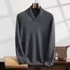Suéter liso de cachemira estilo 2026 para hombre con cuello de fruta verde, suéter de punto holgado estilo coreano, suéter cálido