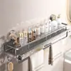 Estante de Almacenamiento con Ventosa Baño Inodoro Sin Taladro Lavabo Montado en Pared Inodoro Estante de Almacenamiento para Inodoro Aluminio Espacial