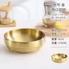 Bol de acero inoxidable de doble capa estilo coreano para fideos fríos dorado Corea del Sur aislado térmicamente para fideos de arroz mezclados bol grande para sopa tazón de ensalada red social al por mayor