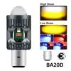 Farol Modificado para Motocicleta Transfronteiriço Ba20D H4 P15D Branco-Amarelo Alto e Baixo Feixe Vermelho-Azul Aviso Holofote Olho de Peixe