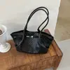 Bolso de Mano Elegante Tejido Texturizado Estilo Coreano Retro para Mujer Verano 2026 Gran Capacidad Casual para el Trabajo Bolso de Hombro Único